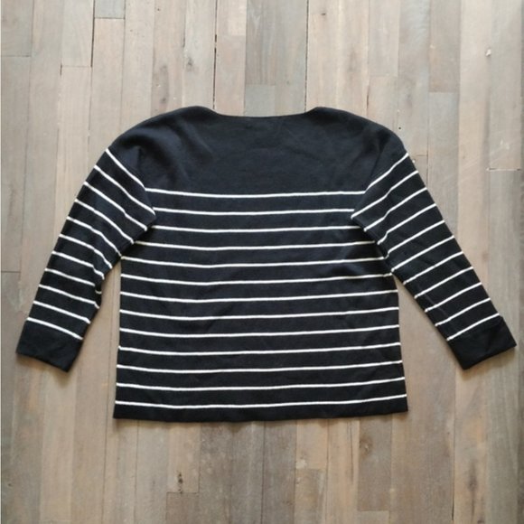 H&M Black and White Striped Sailor Breton Nautical Sweater S - Picture 5 of 7